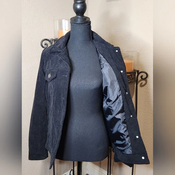 NWT Nasty Gal Women's Black Corduroy Lined Jacket - Picture 4 of 8